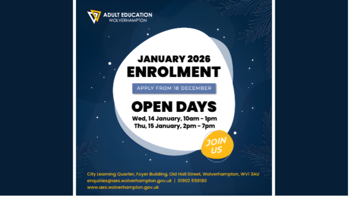 Adult Education – January 2026 Enrolment Open Days